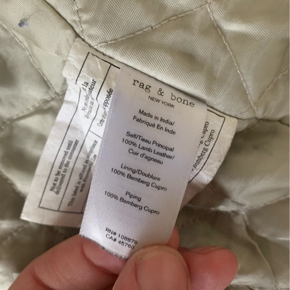 Rag & Bone Lyon Lamb Leather Black Moto Jacket women’s size 4 - Picture 8 of 13